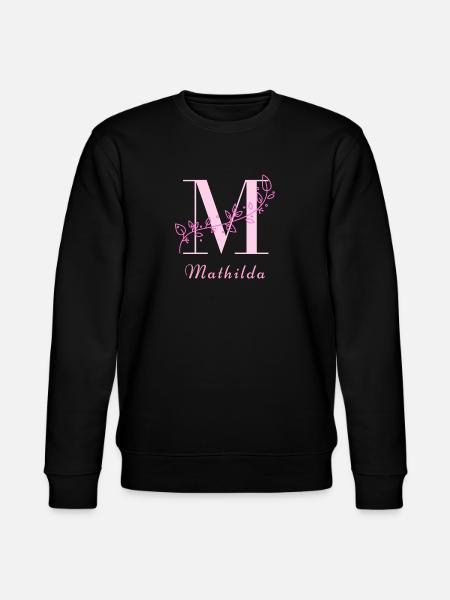 MATHILDA Naam Shirt Bloemen Letter Vrouwen - Stanley/Stella Uniseks bio-sweatshirt CHANGER  - zwart