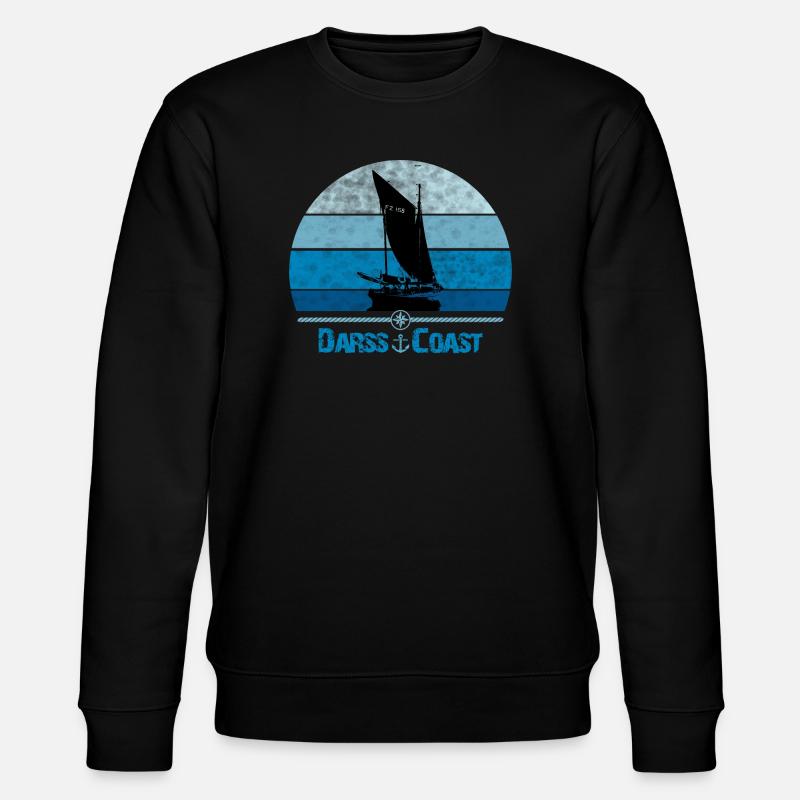 Darss Coast with Zeesboot - Stanley/Stella CHANGER Unisex Organic Sweatshirt - black