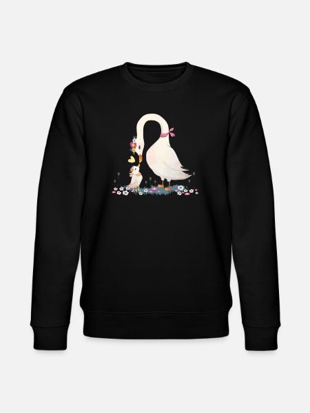 To svaner i blomsterengstil - Stanley/Stella økologisk unisex-sweatshirt CHANGER  - sort