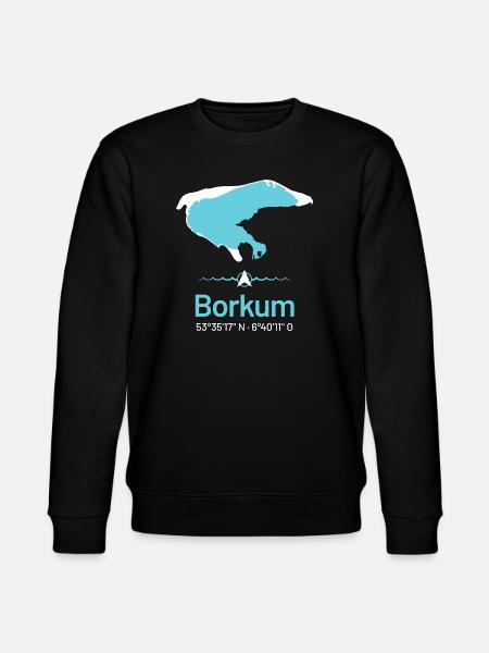 Borkum | Design-Landkarte - Stanley/Stella Unisex Bio-Sweatshirt CHANGER - Schwarz