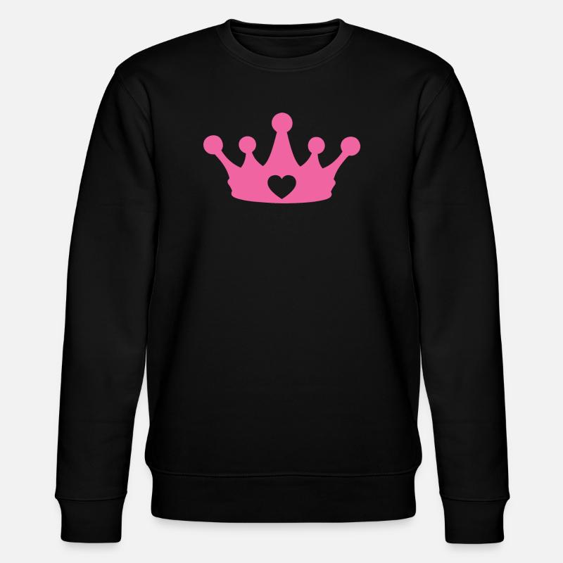 Rosa Prinzessinnenherzkrone - Stanley/Stella Unisex Bio-Sweatshirt CHANGER  - Schwarz