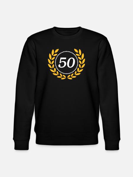 50th Birthday,Anniversary,50 Years,Laurel Wreath (25) - Stanley/Stella CHANGER Unisex Organic Sweatshirt - black