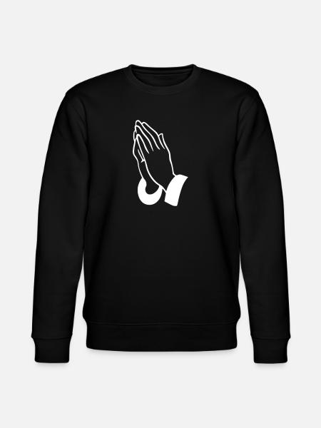 Prayer Hands Line Art - Stanley/Stella CHANGER Unisex Organic Sweatshirt - black