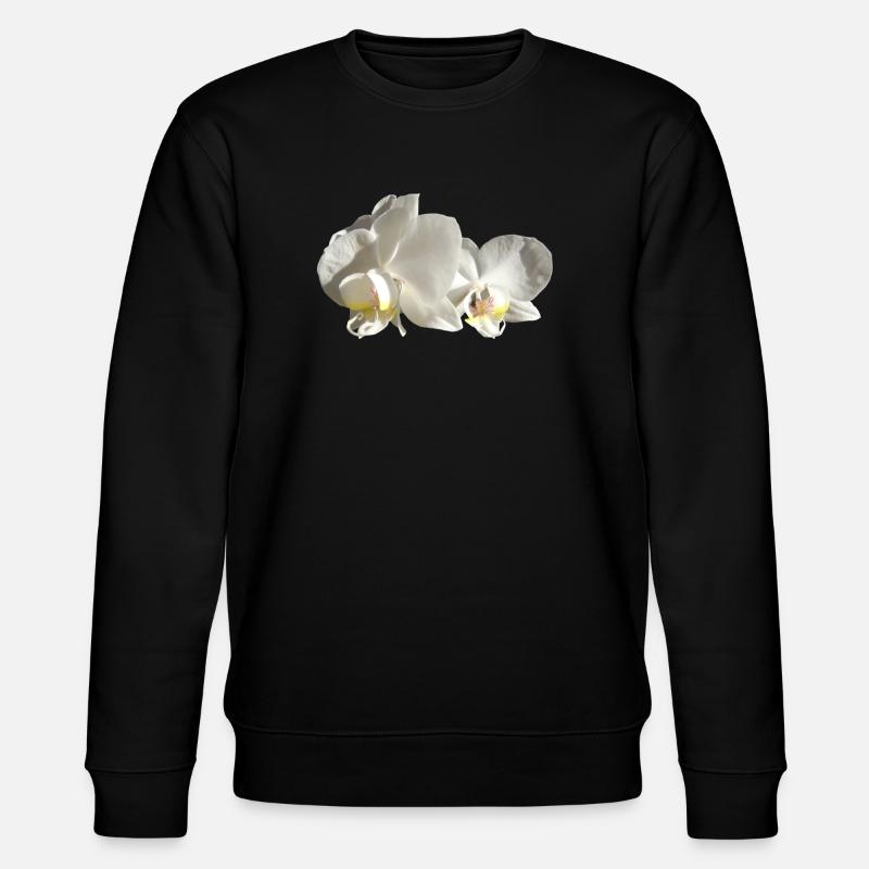 Orchidée blanche - Sweat bio CHANGER Stanley/Stella Unisexe - noir