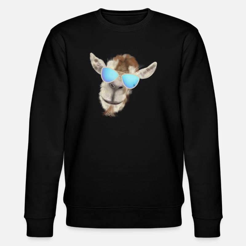 Lässiger Ziegenkopf mit Sonnenbrille - Stanley/Stella Unisex Bio-Sweatshirt CHANGER  - Schwarz
