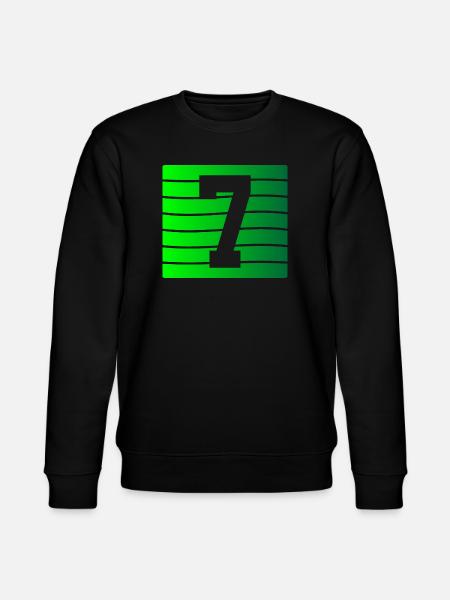 Green Stripe-7 Contrast Design - Stanley/Stella CHANGER Unisex Organic Sweatshirt - black