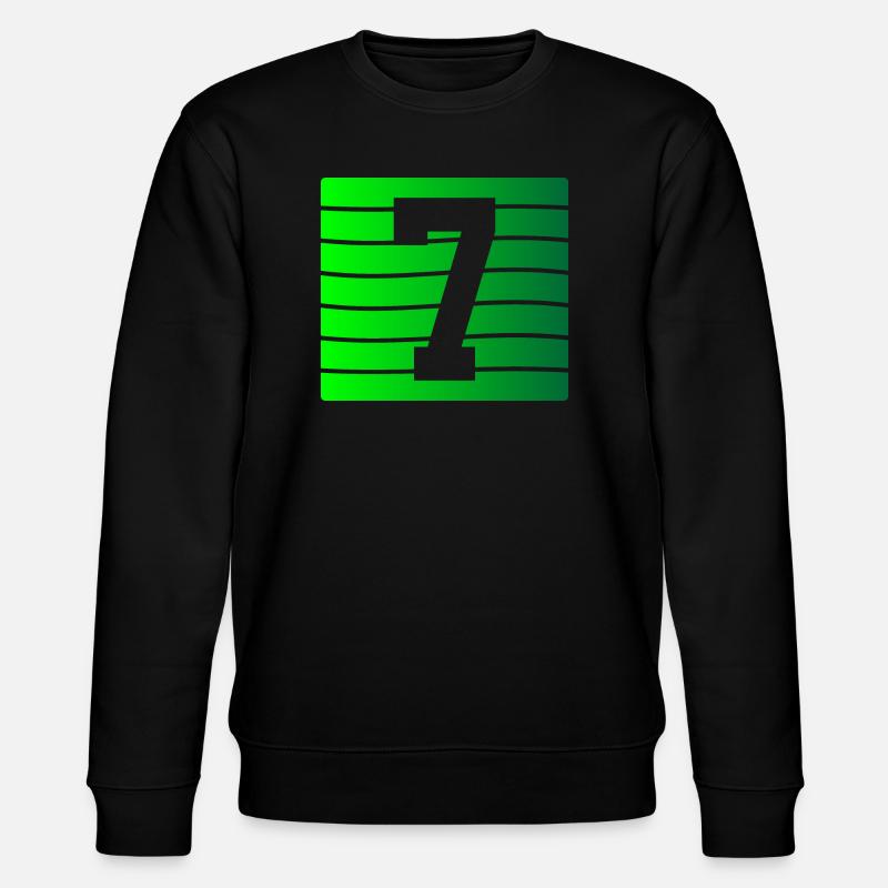Green Stripe-7 Contrast Design - Stanley/Stella CHANGER Unisex Organic Sweatshirt - black