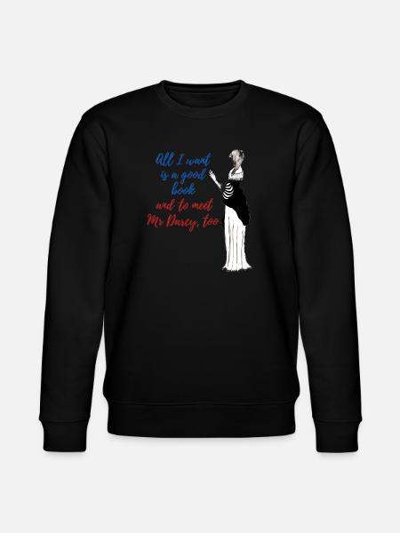 A good book and Mr Darcy - Stanley/Stella CHANGER Unisex Organic Sweatshirt - black