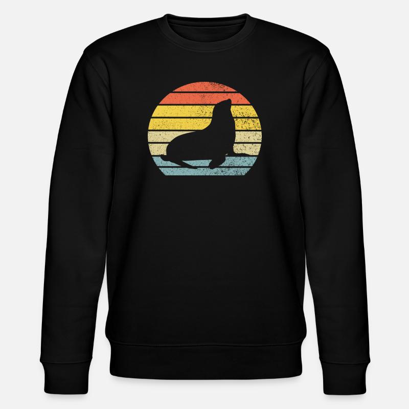 Seehund Seelöwe - Stanley/Stella Unisex Bio-Sweatshirt CHANGER  - Schwarz