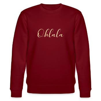 Ohlala Oh LaLa Paris Frankreich Romantik Geschenk - Stanley/Stella Unisex Bio-Sweatshirt CHANGER  - Burgunderrot - Vorne - Nik (191cm) & Marisol (170cm)