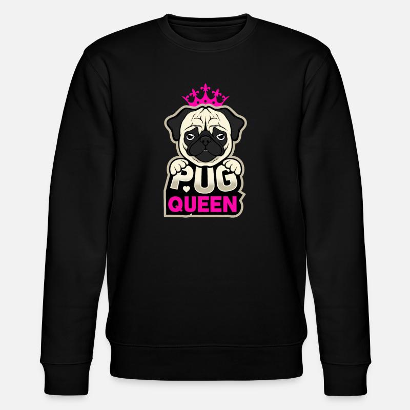 Mops Pug Queen - Stanley/Stella Unisex Bio-Sweatshirt CHANGER  - Schwarz