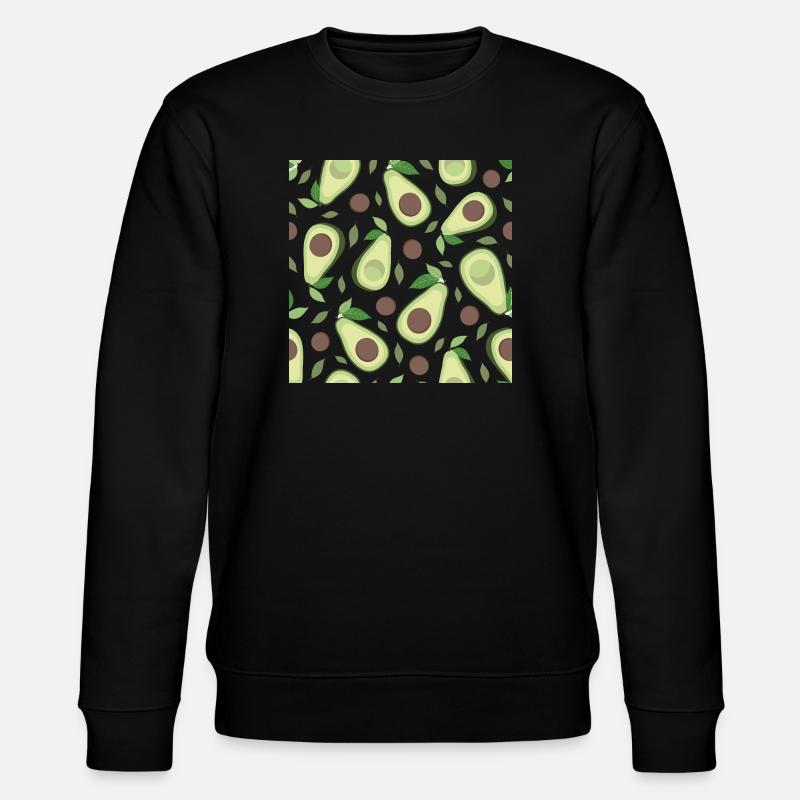 Eggplant and avocado pattern - Stanley/Stella CHANGER Unisex Organic Sweatshirt - black