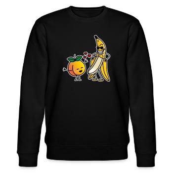 Pfirsich Banane lustige Paare sex Valentinstag - Stanley/Stella Unisex Bio-Sweatshirt CHANGER  - Schwarz - Vorne - Nik (191cm) & Marisol (170cm)