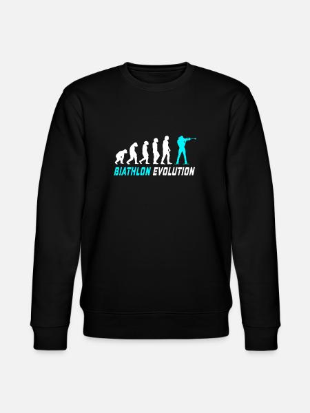 Evolution biathlon design / gift idea - Stanley/Stella CHANGER Unisex Organic Sweatshirt - black