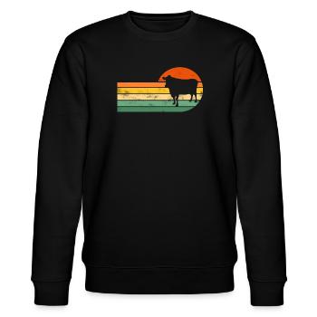 Kuh Kühe - Stanley/Stella Unisex Bio-Sweatshirt CHANGER  - Schwarz - Vorne - Nik (191cm) & Marisol (170cm)