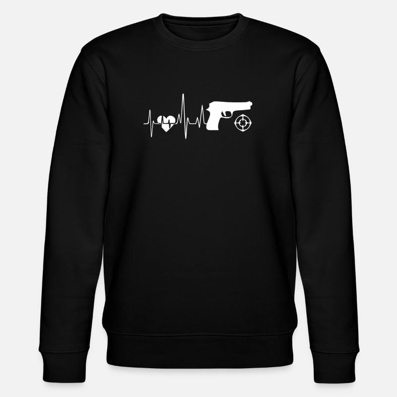 Shooting Shooting Heartbeat - Stanley/Stella Unisex Bio-Sweatshirt CHANGER  - Schwarz