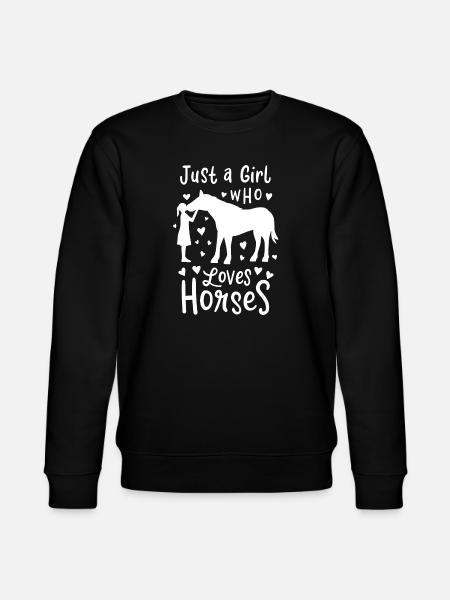 Gewoon een meisje dat van springpaarden houdt - Stanley/Stella Uniseks bio-sweatshirt CHANGER  - zwart