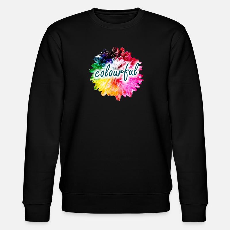 Regenbogenblume Farbexplosion - Stanley/Stella Unisex Bio-Sweatshirt CHANGER  - Schwarz