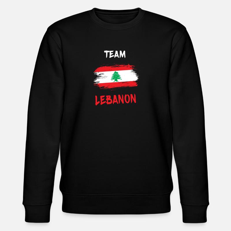 Team Libanon Design / Geschenkidee - Stanley/Stella Unisex Bio-Sweatshirt CHANGER  - Schwarz