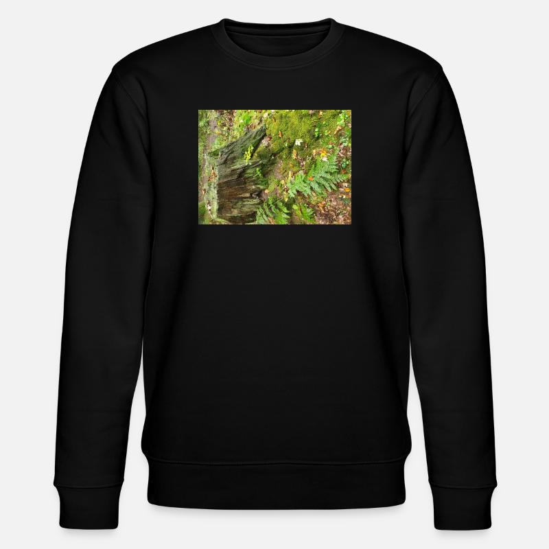Waldstumpf mit Moos und Farnen - Stanley/Stella Unisex Bio-Sweatshirt CHANGER - Schwarz