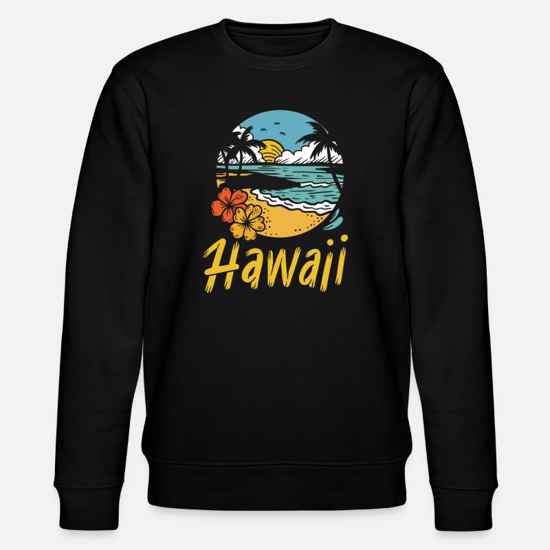 Hawaii Surfing Summer - Stanley/Stella Unisex Bio-Sweatshirt CHANGER  - Schwarz