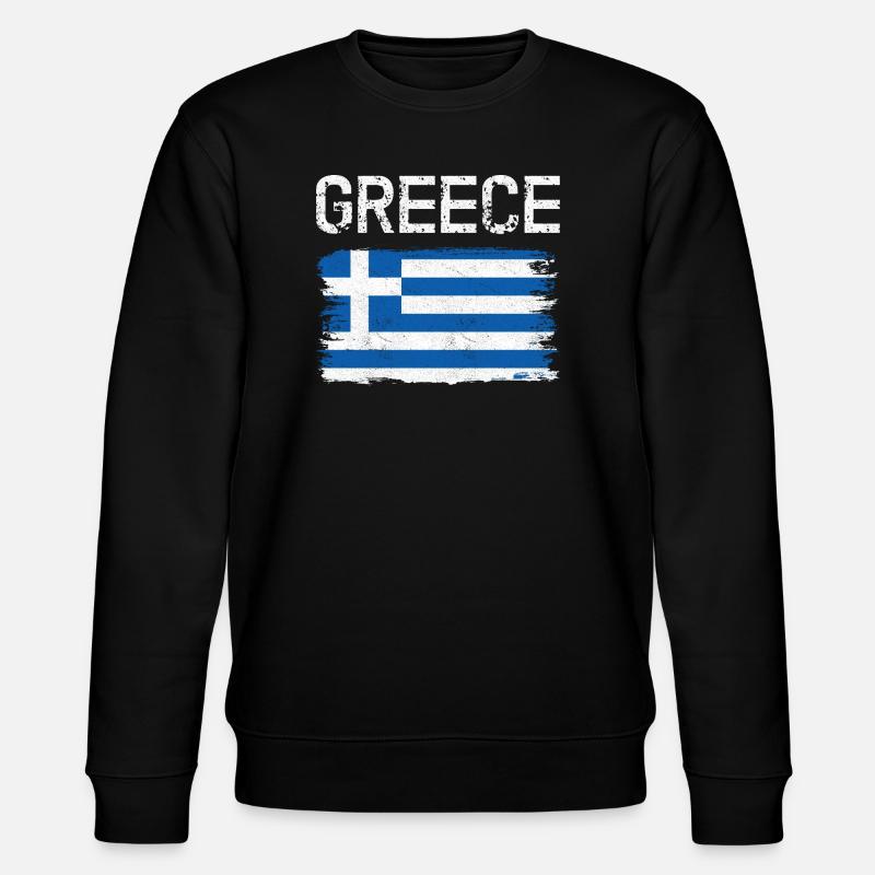 Graphique du drapeau grec vieilli - Sweat bio CHANGER Stanley/Stella Unisexe - noir