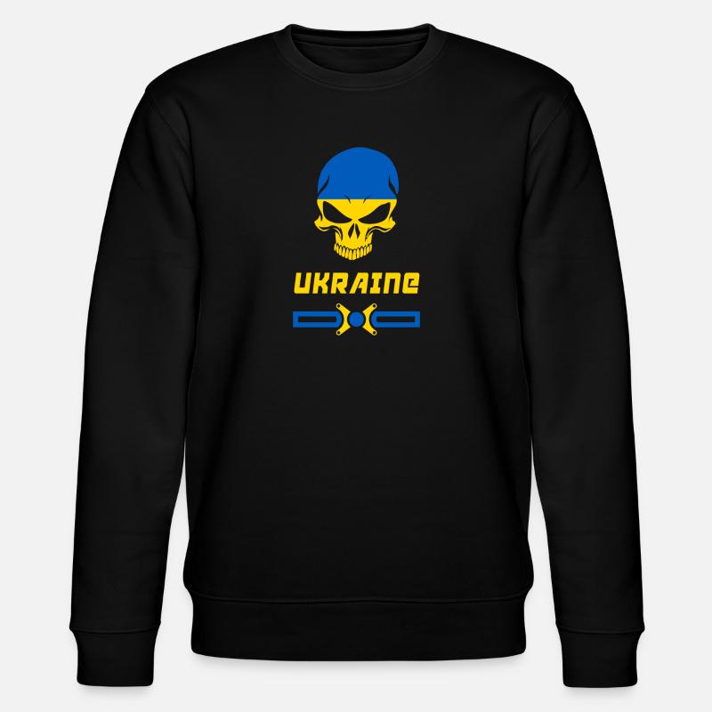 Ukraine Totenkopf Design / Geschenkidee - Stanley/Stella Unisex Bio-Sweatshirt CHANGER  - Schwarz