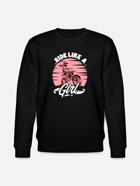 Ride Like A Girl Motocross - Stanley/Stella CHANGER Unisex Organic Sweatshirt - black