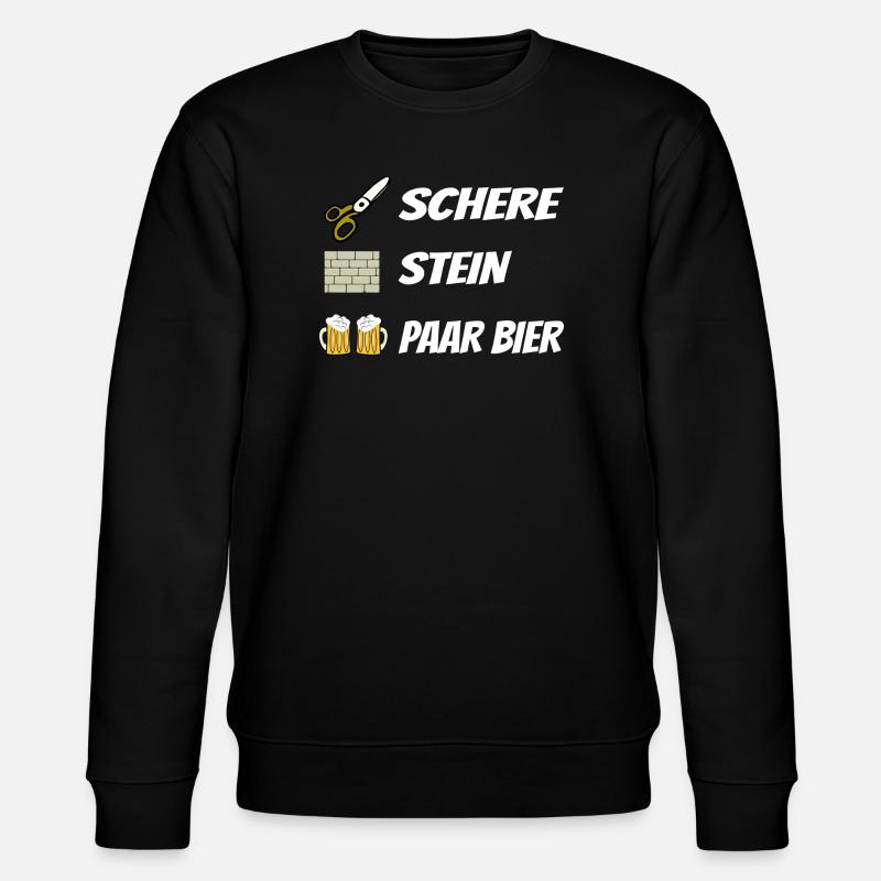 Schere , Stein, Paar Bier - Stanley/Stella Unisex Bio-Sweatshirt CHANGER  - Schwarz