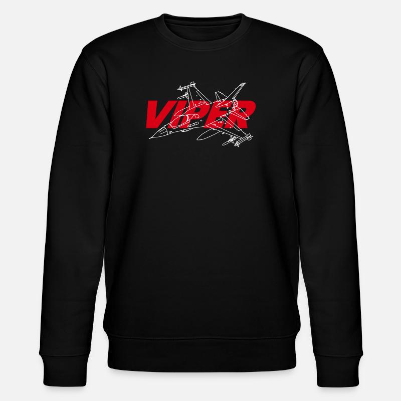 F-16 Viper / Fighting Falcon Düsenjäger / F16 - Stanley/Stella Unisex Bio-Sweatshirt CHANGER - Schwarz