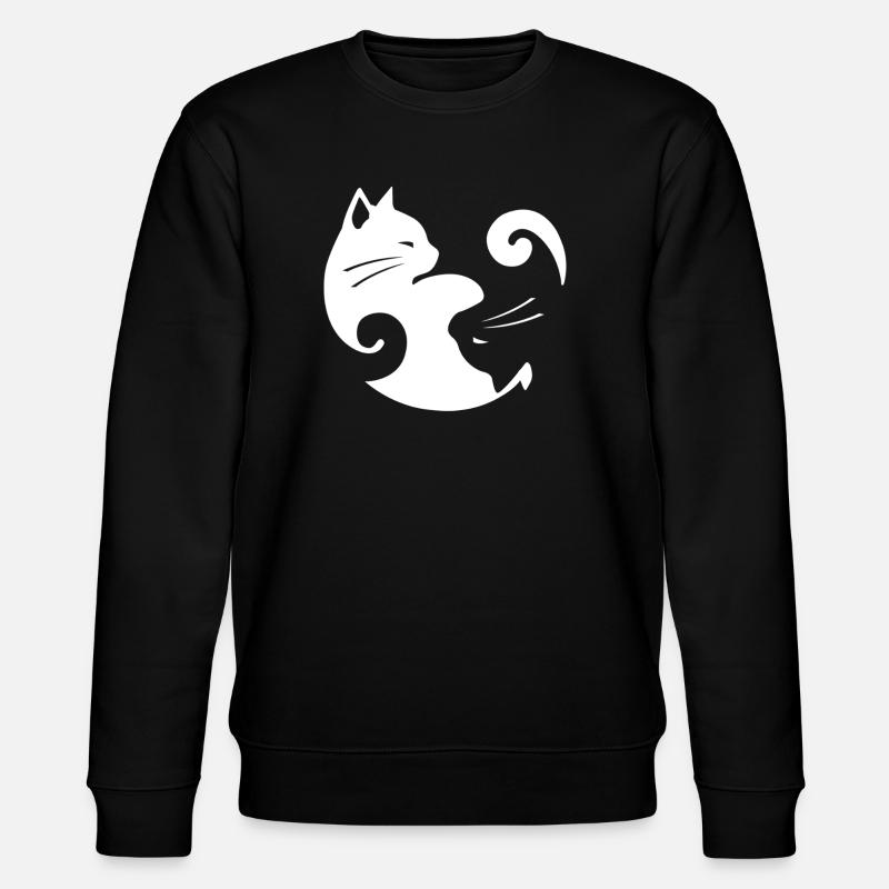 Yin-Yang-Katzen-Balance - Stanley/Stella Unisex Bio-Sweatshirt CHANGER  - Schwarz