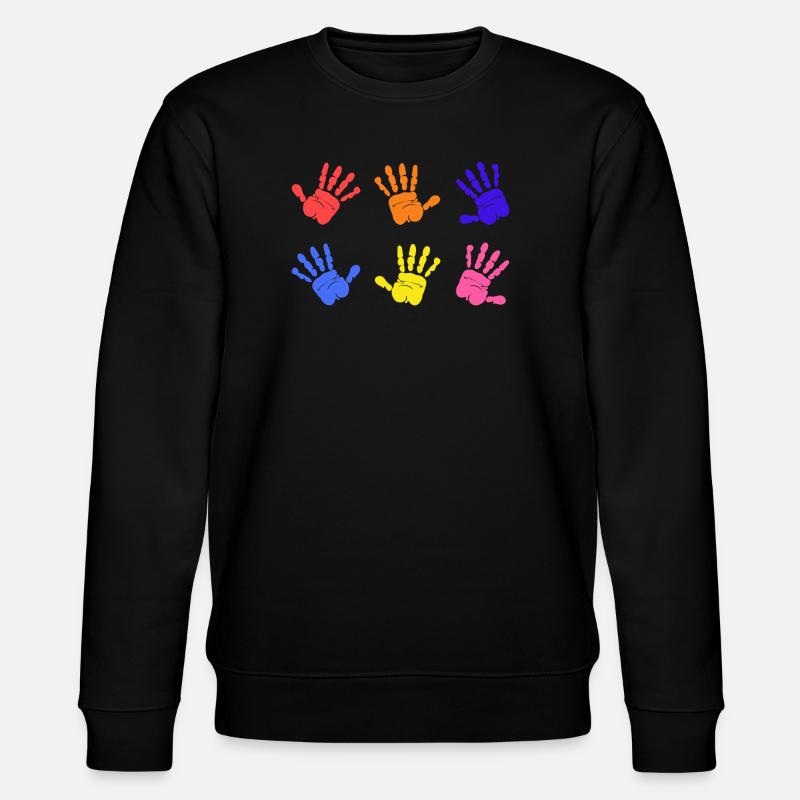 Autism Handprints - Stanley/Stella CHANGER Unisex Organic Sweatshirt - black
