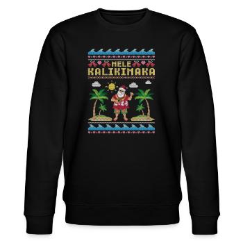 Mele Kalikimaka Santa - Stanley/Stella Unisex Bio-Sweatshirt CHANGER  - Schwarz - Vorne - Nik (191cm) & Marisol (170cm)