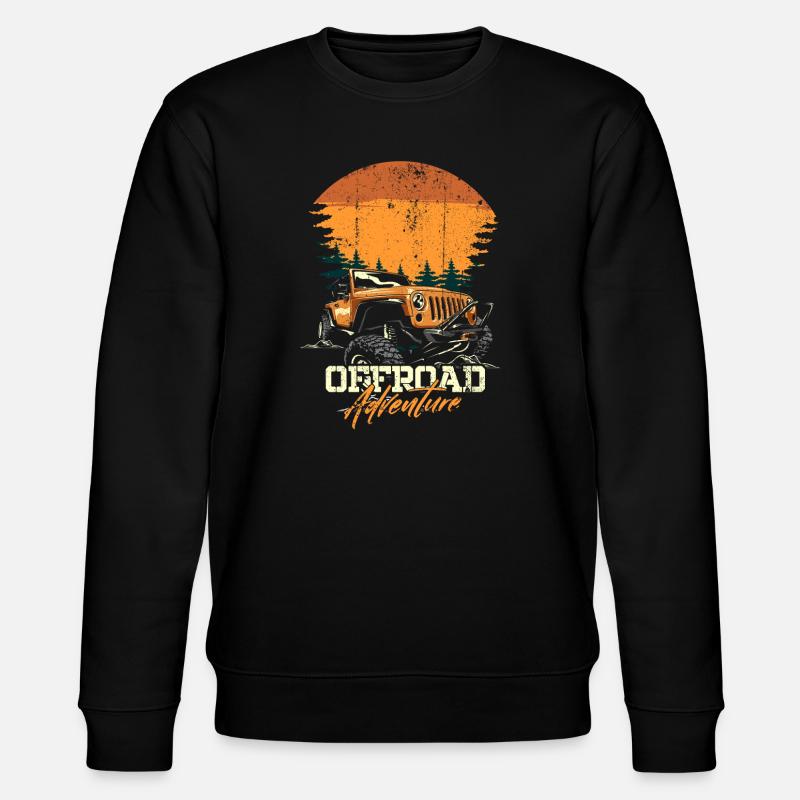 Offroad-Abenteuer Jeep Sunset - Stanley/Stella Unisex Bio-Sweatshirt CHANGER  - Schwarz