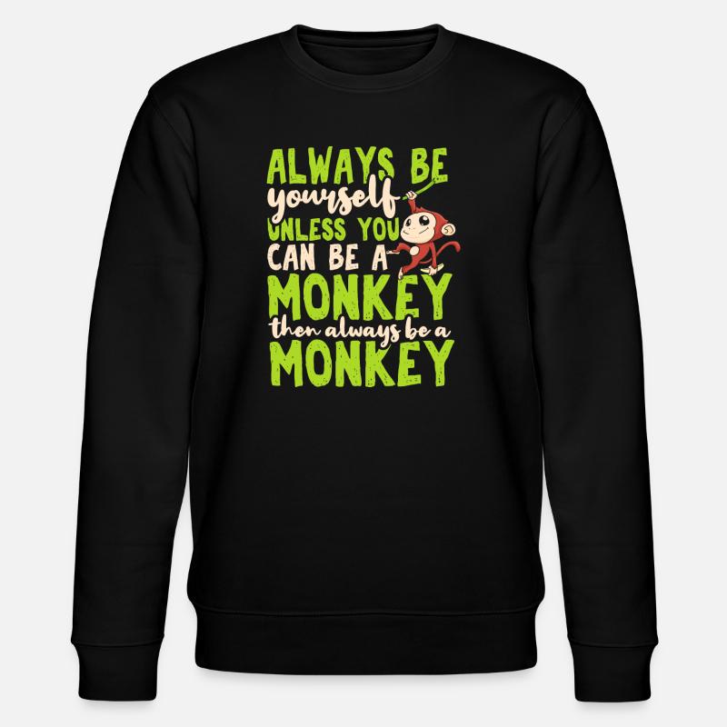 Affe - Stanley/Stella Unisex Bio-Sweatshirt CHANGER  - Schwarz