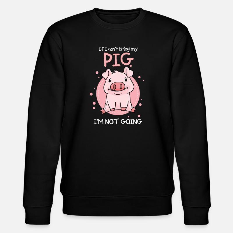 Schwein Schweinchen Ferkel - Stanley/Stella Unisex Bio-Sweatshirt CHANGER  - Schwarz