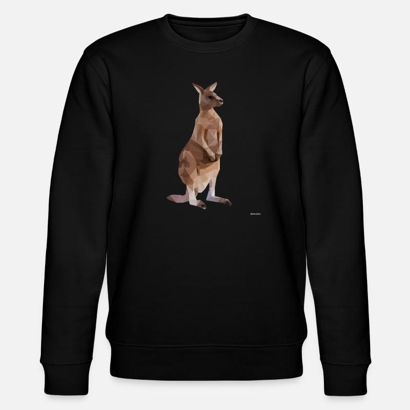 Graphique géométrique Kangaroo Low Poly - Sweat bio CHANGER Stanley/Stella Unisexe - noir