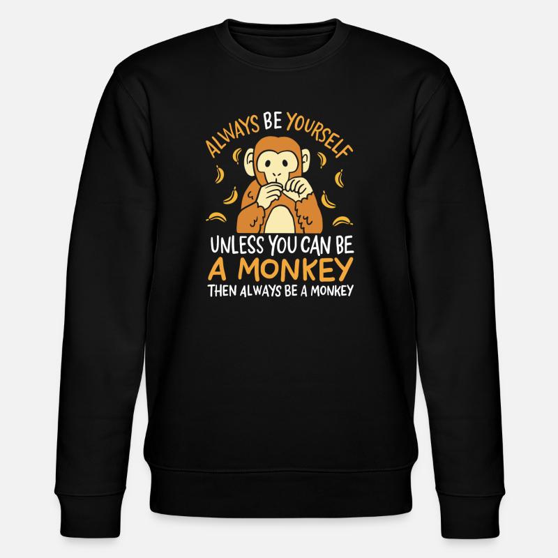 Affenliebhaber Affe - Stanley/Stella Unisex Bio-Sweatshirt CHANGER  - Schwarz