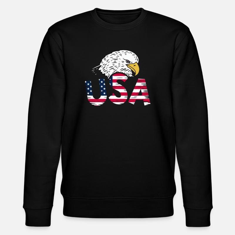 USA Eagle - Stanley/Stella CHANGER Unisex Organic Sweatshirt - black