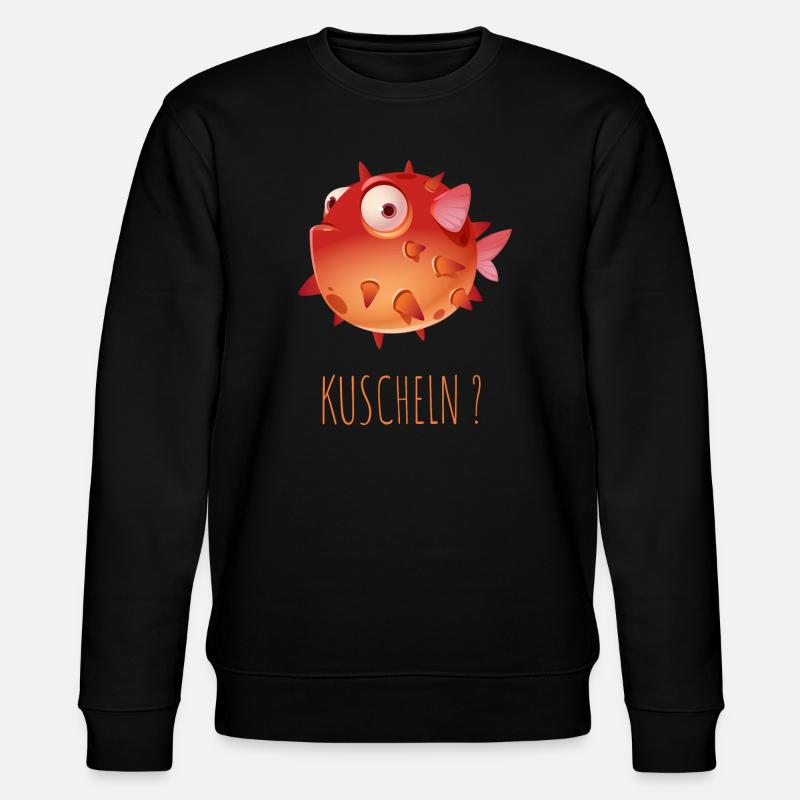 Kugelfisch Kuscheln Humor Introvertiert - Stanley/Stella Unisex Bio-Sweatshirt CHANGER  - Schwarz