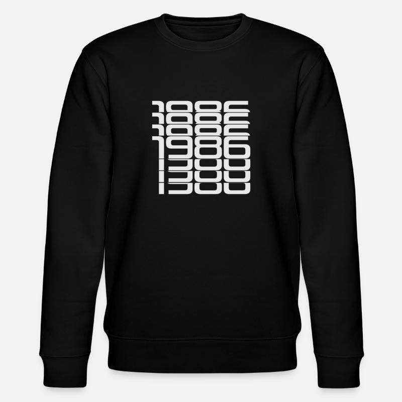 1986 Stack Digits Pattern - Stanley/Stella CHANGER Unisex Organic Sweatshirt - black