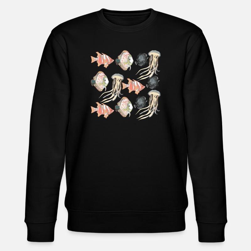 SEALIFE PATTERN - Stanley/Stella CHANGER Unisex Organic Sweatshirt - black