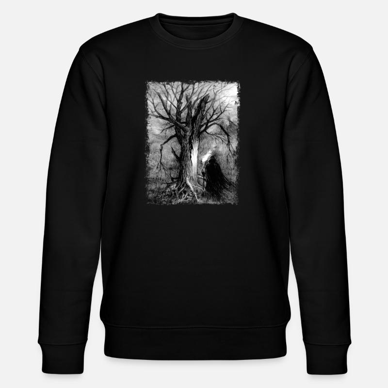 Der Schatten des Wanderers an einem toten Baum - Stanley/Stella Unisex Bio-Sweatshirt CHANGER  - Schwarz