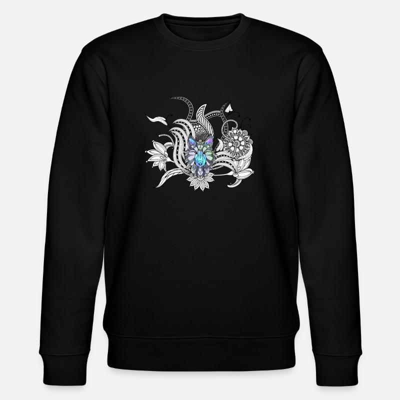 Ehrfürchtiger Wolf, lineart - Stanley/Stella Unisex Bio-Sweatshirt CHANGER  - Schwarz