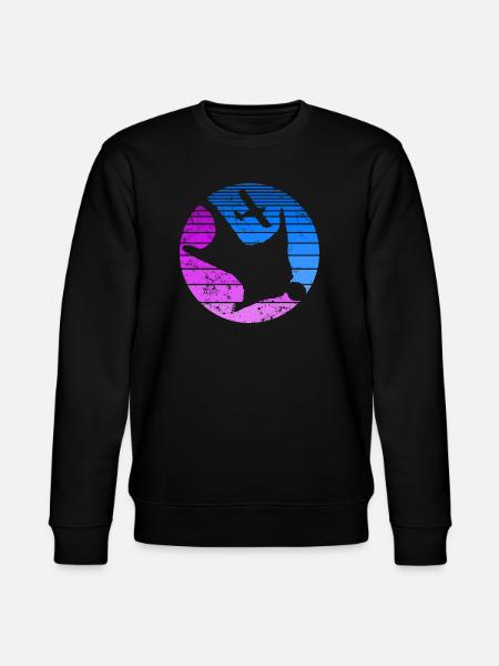 Wingsuit Basejump skydiving retro look - Stanley/Stella CHANGER Unisex Organic Sweatshirt - black