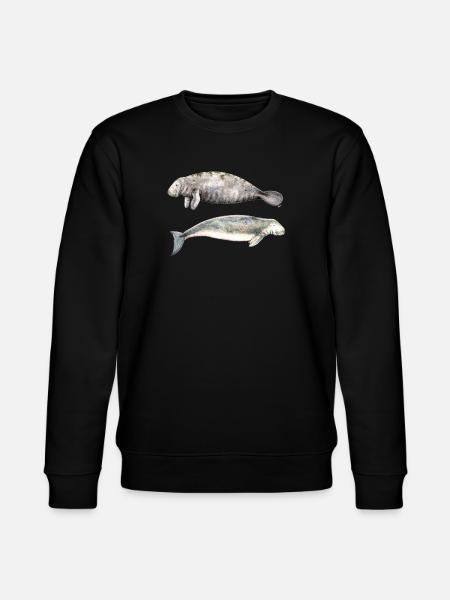 Havkøer: manatee og dugong - Stanley/Stella økologisk unisex-sweatshirt CHANGER  - sort