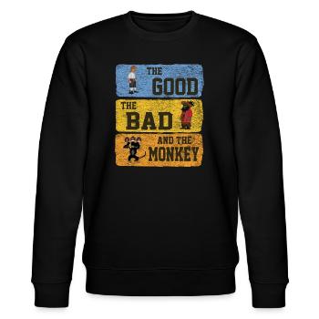 The Good The Bad The Monkey Vintage Island Geschen - Sweat bio CHANGER Stanley/Stella Unisexe - noir - Devant - Nik (191cm) & Marisol (170cm)