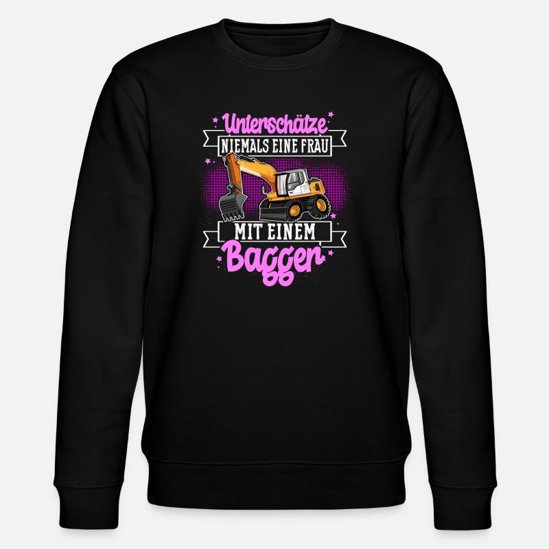 Baggerfahrerin - Stanley/Stella Unisex Bio-Sweatshirt CHANGER  - Schwarz