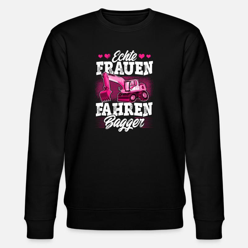 Baggerfahrerin - Stanley/Stella Unisex Bio-Sweatshirt CHANGER  - Schwarz