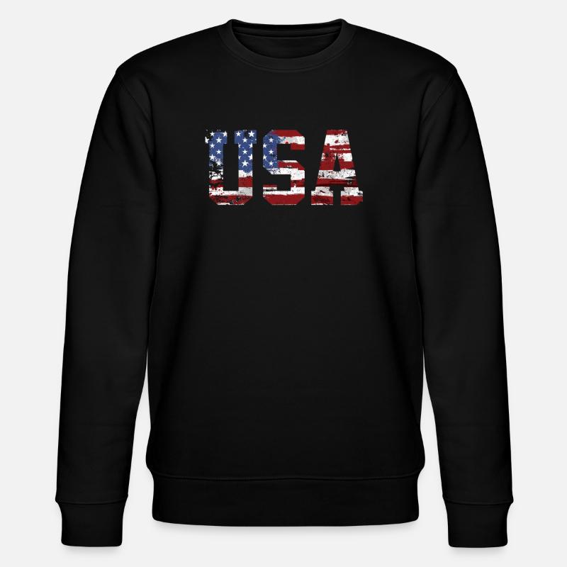 drapeau des Etats Unis - Sweat bio CHANGER Stanley/Stella Unisexe - noir